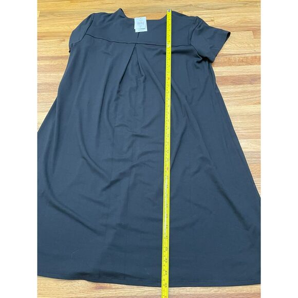 J. Jill Women's S Black Shift Rayon Dress Knee Length Flared Boho Stretch Casual - Picture 9 of 11